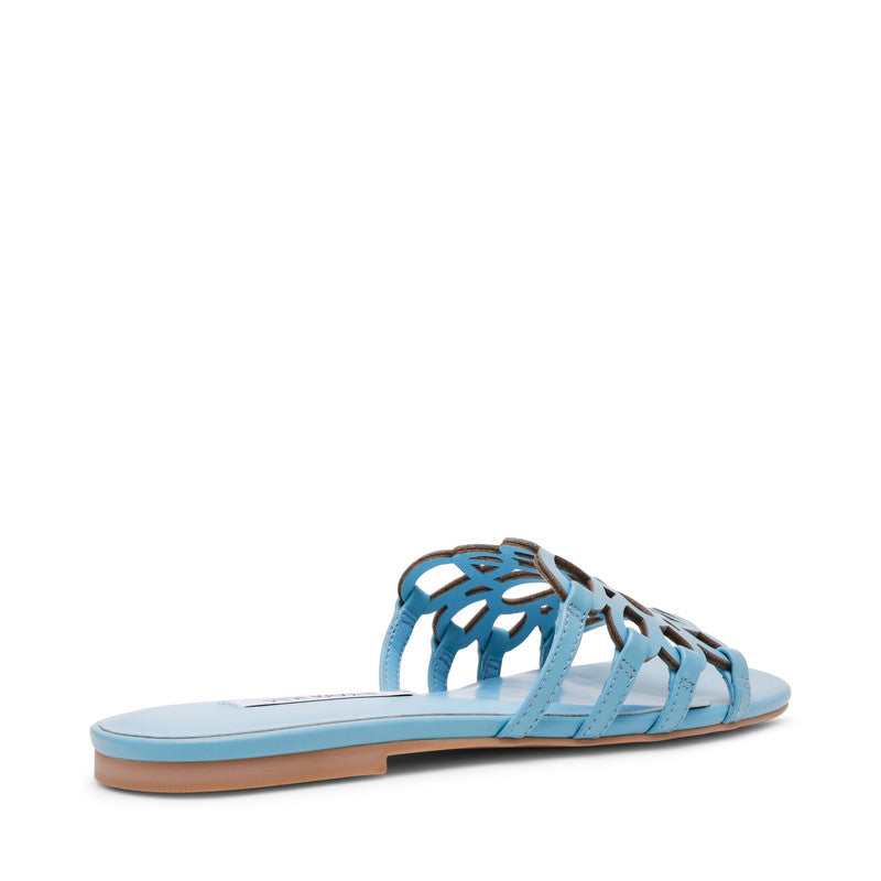 Steve Madden Lotus Women's Baby Blue Leather Flat Sandals - side profile - view 2