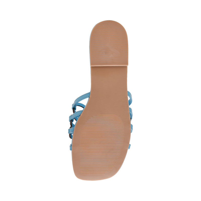 Steve Madden Lotus Women's Baby Blue Leather Flat Sandals - outsole view