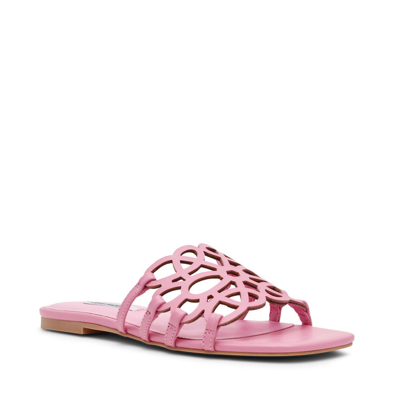 Steve Madden Lotus Women's Pink Flat Sandals - front three-quarter view