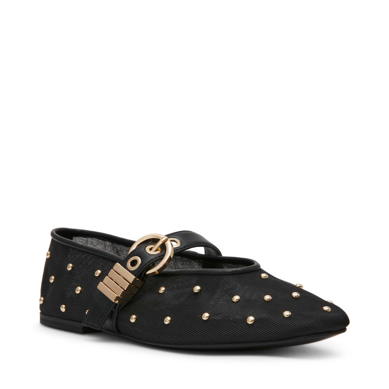Steve Madden Lucia Women's Black Multicolor Ballet Flats - front three-quarter view