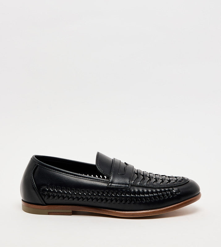 M Josten Black Men's Slip On Dress Shoes