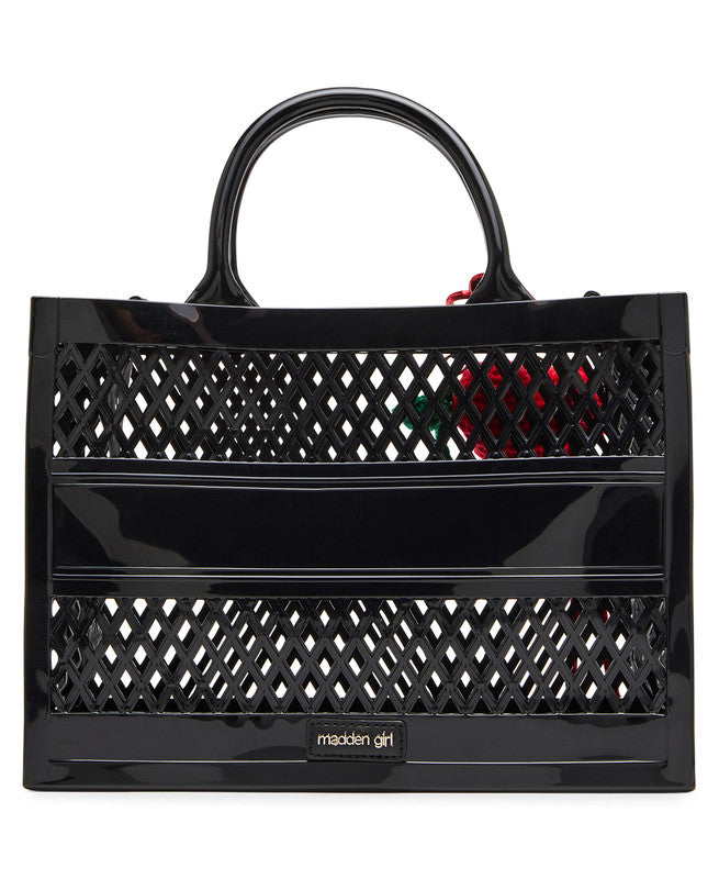 Steve Madden Akit black women's jelly mini tote bag, product view 3
