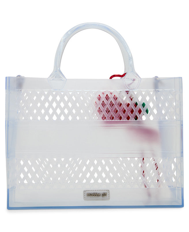 Steve Madden Akit clear women's jelly mini tote bag, product view 3