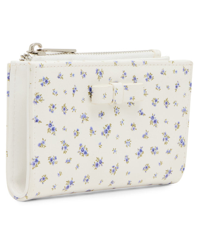 Steve Madden Amorrb blue ditsy floral women's zip wallet, product view 2