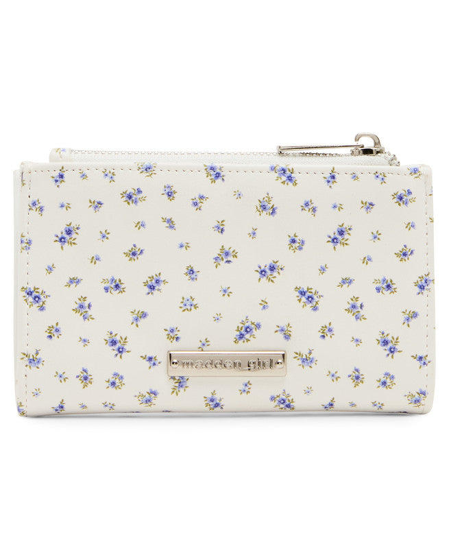 Steve Madden Amorrb blue ditsy floral women's zip wallet, product view 3