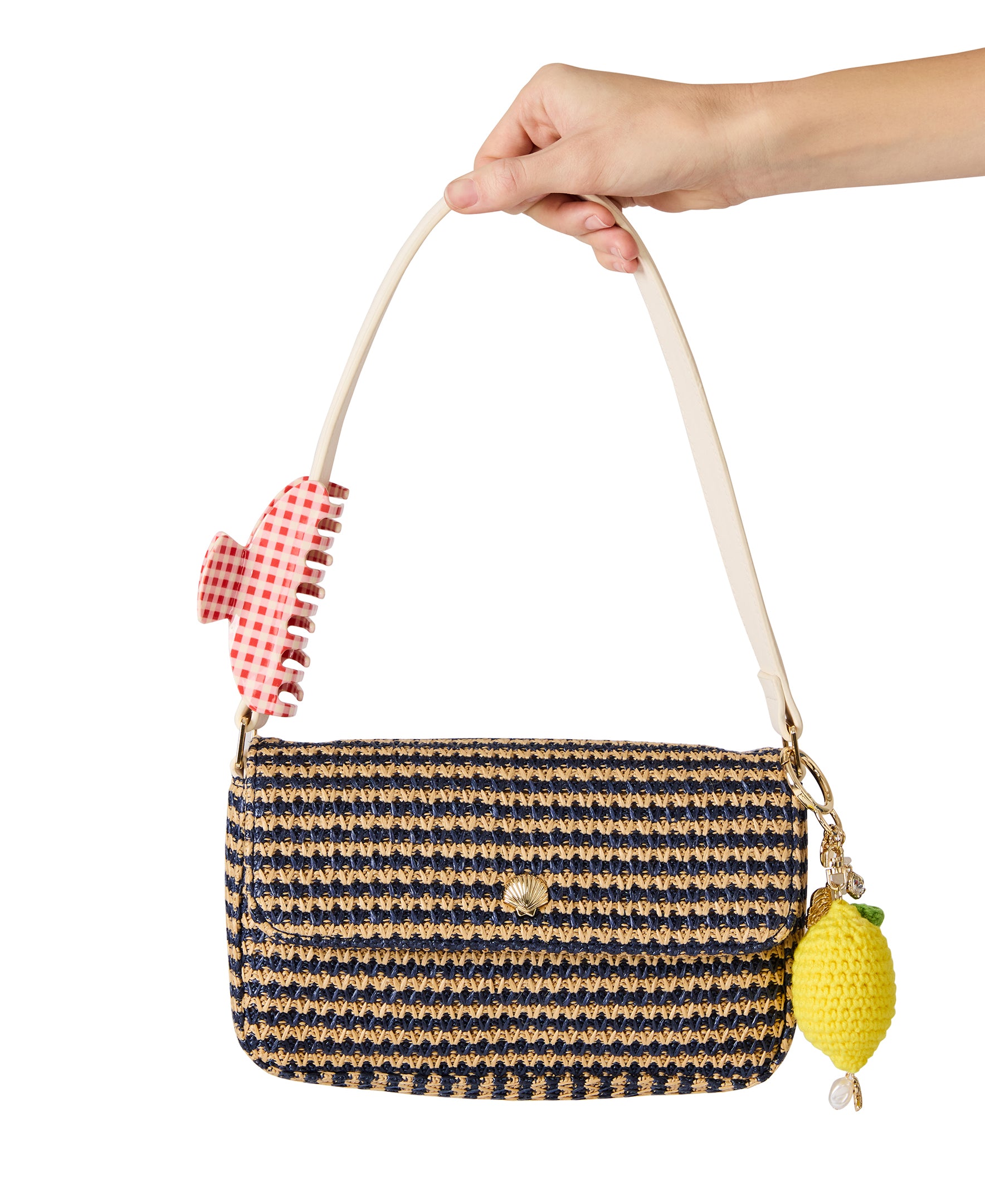 Navy Stripe Women's Shoulder Bag - view 7