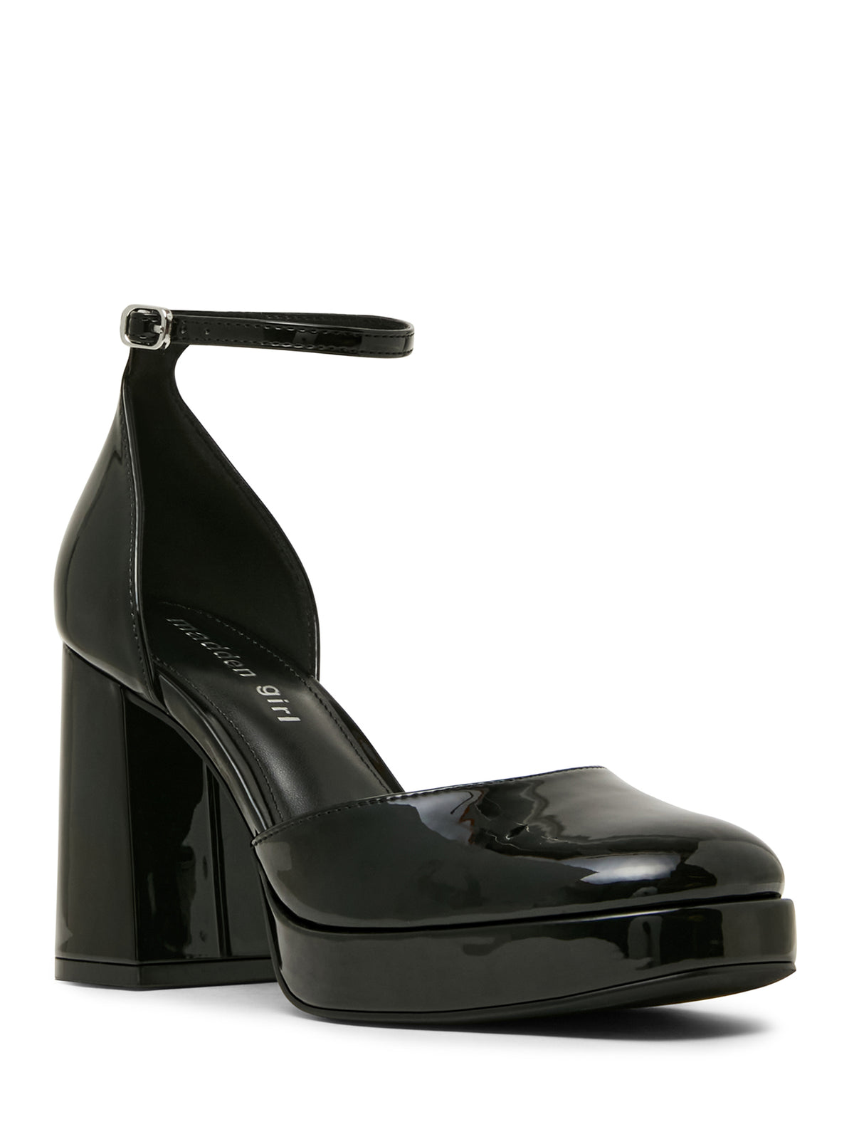 Steve Madden Desiire Women's Black Heeled Sandals - front three-quarter view