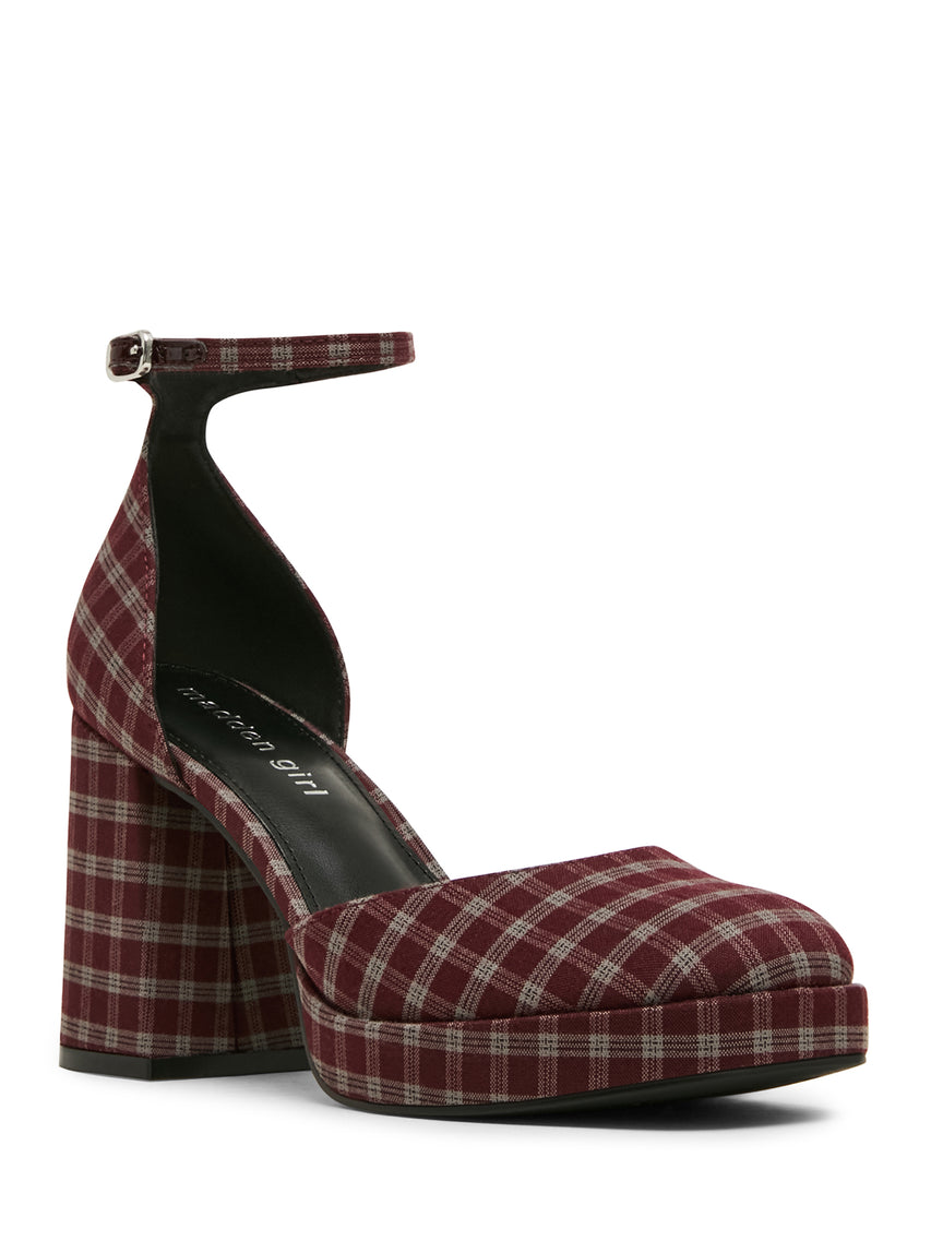 Steve Madden Desiire Women's Burgundy Heeled Sandals - front three-quarter view