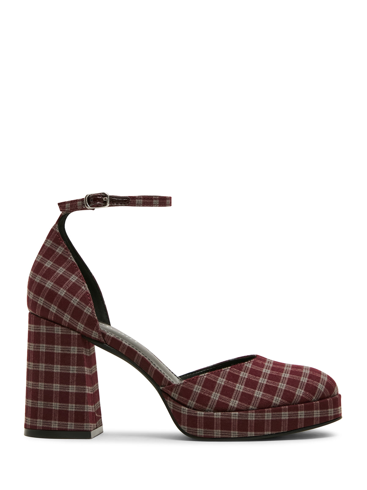 Steve Madden Desiire Women's Burgundy Heeled Sandals - opposite side profile - view 3
