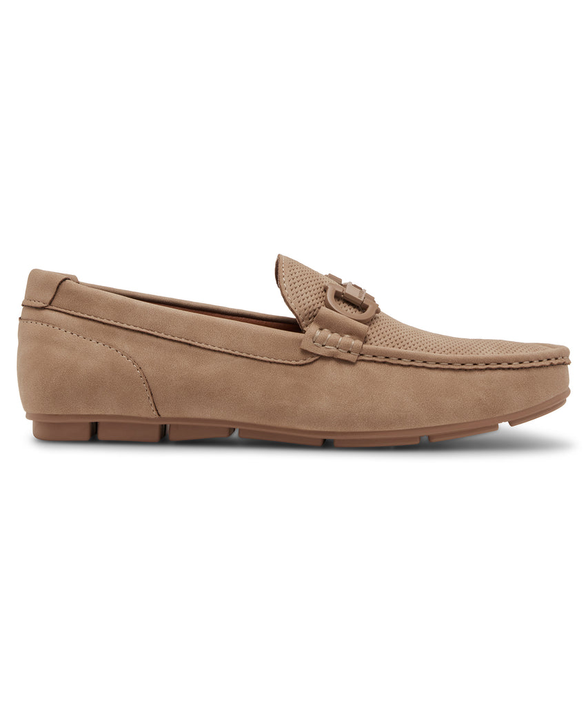 M-SEALLO TAUPE SUEDE LOAFERS & MOCCASSINS