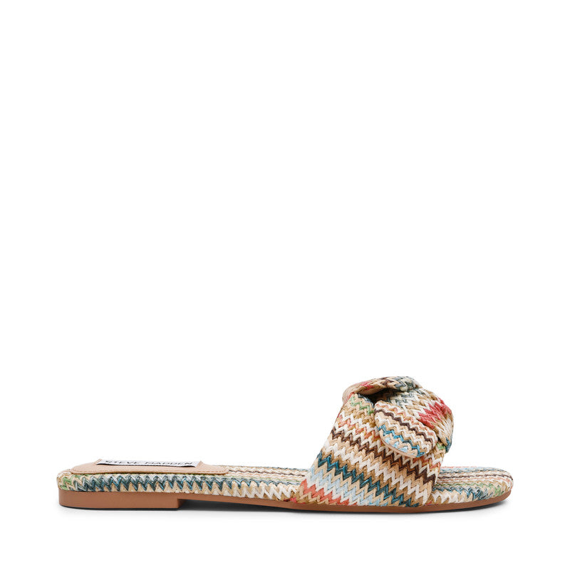 Steve Madden Misha women's multicolour raffia flat sandals, back view