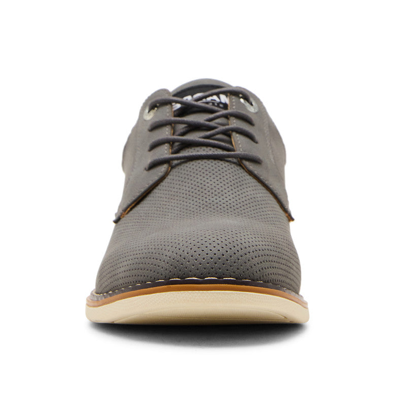 Steve Madden Mlanning Men's Grey Nubuck Lace-Up Shoes - front view