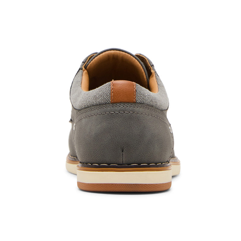 Steve Madden Mlanning Men's Grey Nubuck Lace-Up Shoes - rear view