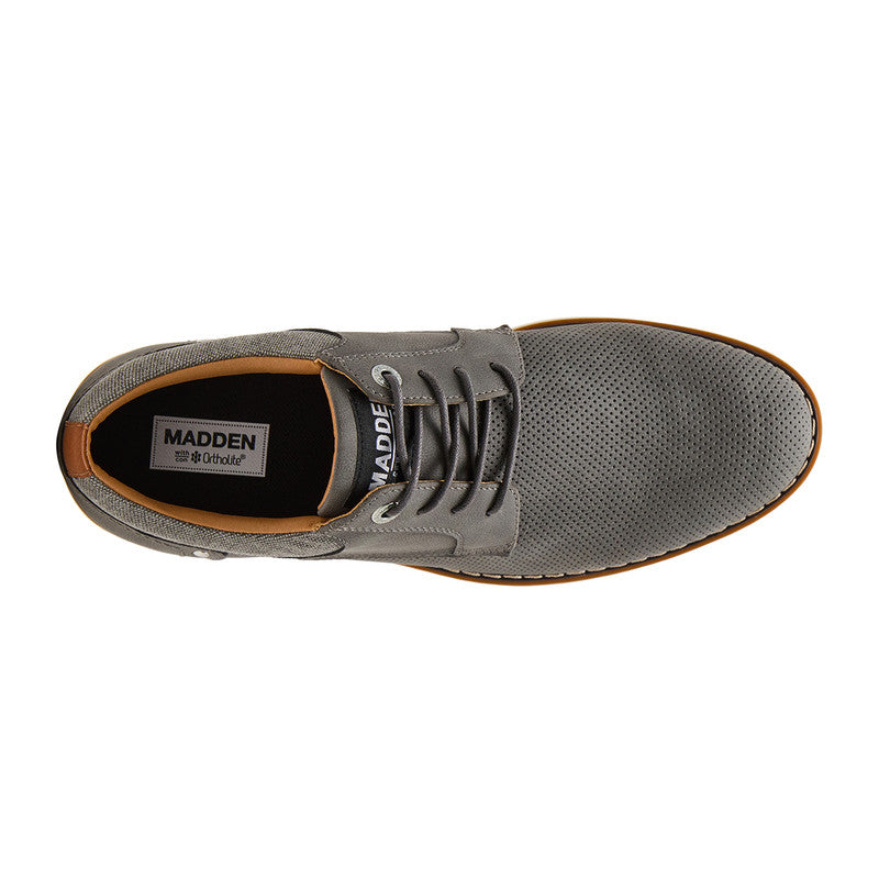 Steve Madden Mlanning Men's Grey Nubuck Lace-Up Shoes - top view