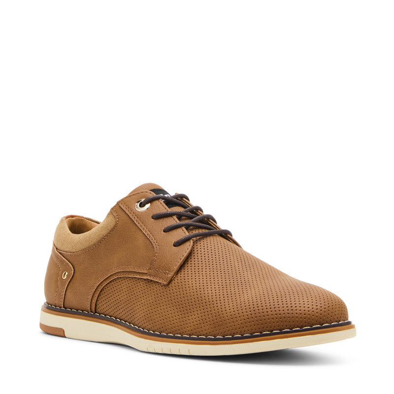Steve Madden Mlanning Men's Tan Nubuck Lace-Up Shoes - outer side profile - view 3