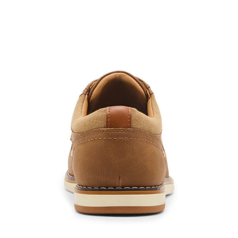 Steve Madden Mlanning Men's Tan Nubuck Lace-Up Shoes - rear view