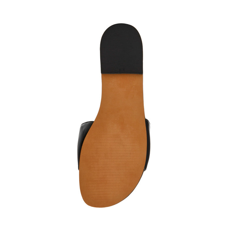 Steve Madden Moreland Women's Black Flat Sandals - outsole view