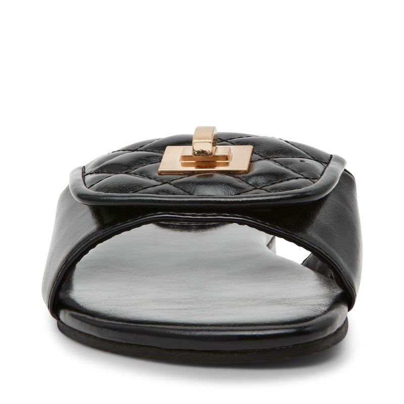 Steve Madden Moreland Women's Black Flat Sandals - front view