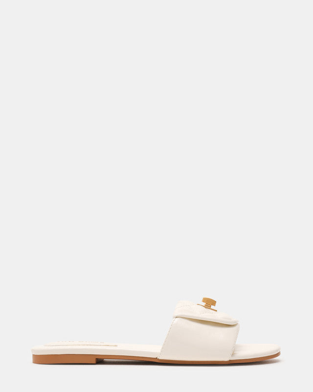 Steve Madden Moreland Women's Bone Flat Sandals - side profile
