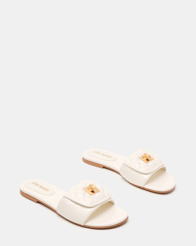 Steve Madden Moreland Women's Bone Flat Sandals - front view