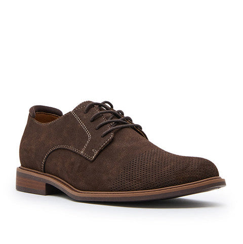 Steve Madden Msaven Men's Brown Suede Lace-Up Shoes - front three-quarter view