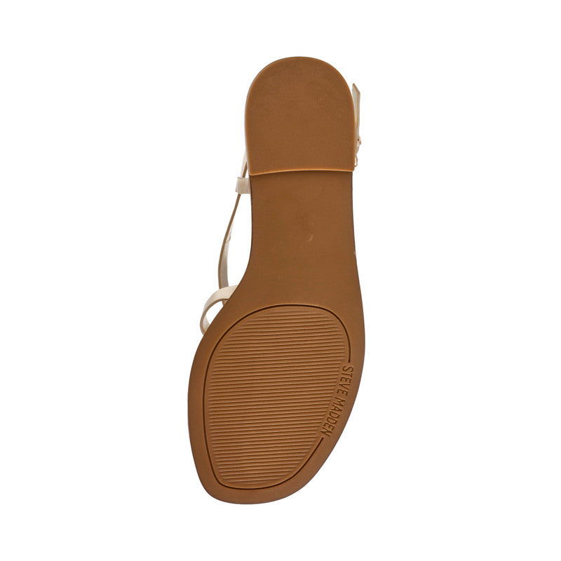 Steve Madden Napa Valley women's gold flat sandals, front view