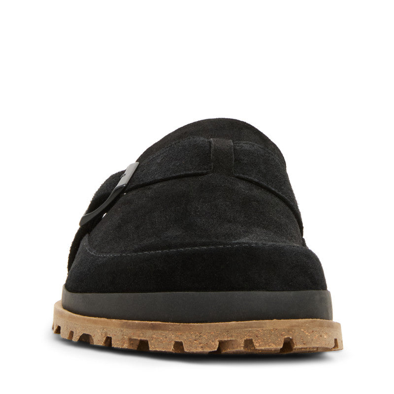 Steve Madden Odrik Men's Black Suede Sandals - front view