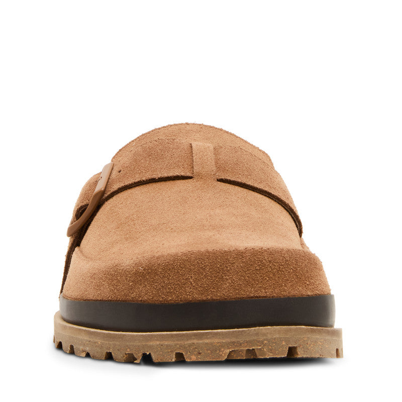 Steve Madden Odrik Men's Tobacco Suede Sandals - front view
