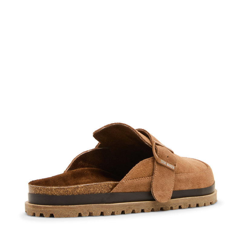 Steve Madden Odrik Men's Tobacco Suede Sandals - rear three-quarter view