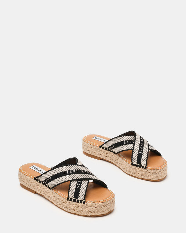 Steve Madden Omera Women's Black Heeled Sandals - pair three-quarter view