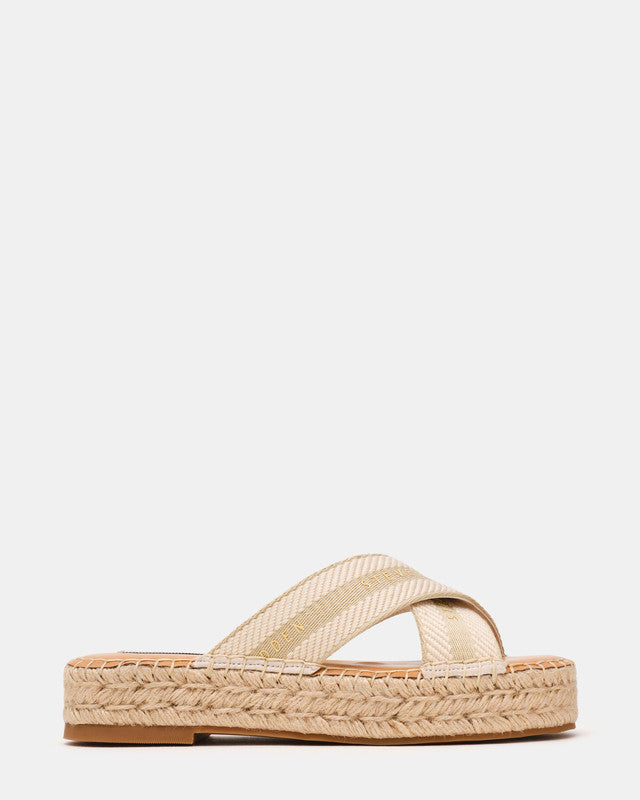 Steve Madden Omera Women's Bone Heeled Sandals - side profile