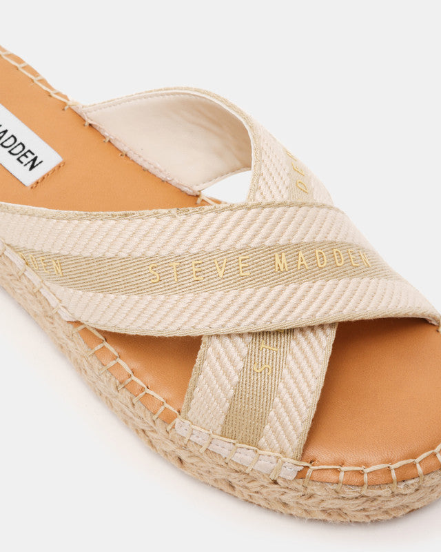 Steve Madden Omera Women's Bone Heeled Sandals - strap detail close-up - view 3