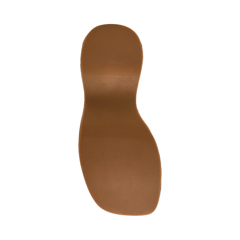 Steve Madden Pedestal women's brown suede wedge sandals, front view