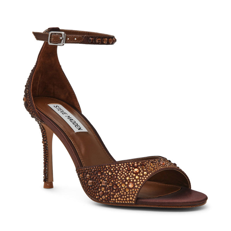 Steve Madden Raquelle Women's Brown & Bronze Heeled Sandals - front three-quarter view