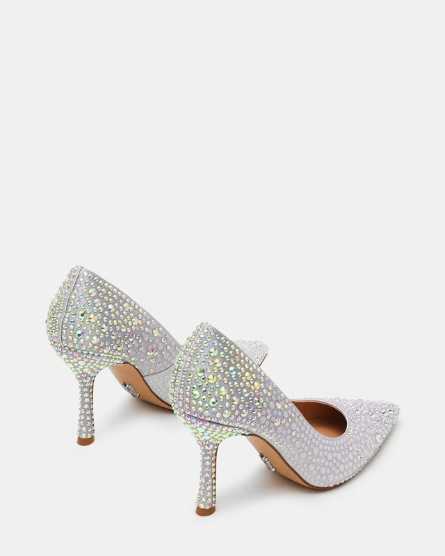 Steve Madden Reframe Women's Silver Pumps - pair rear three-quarter view