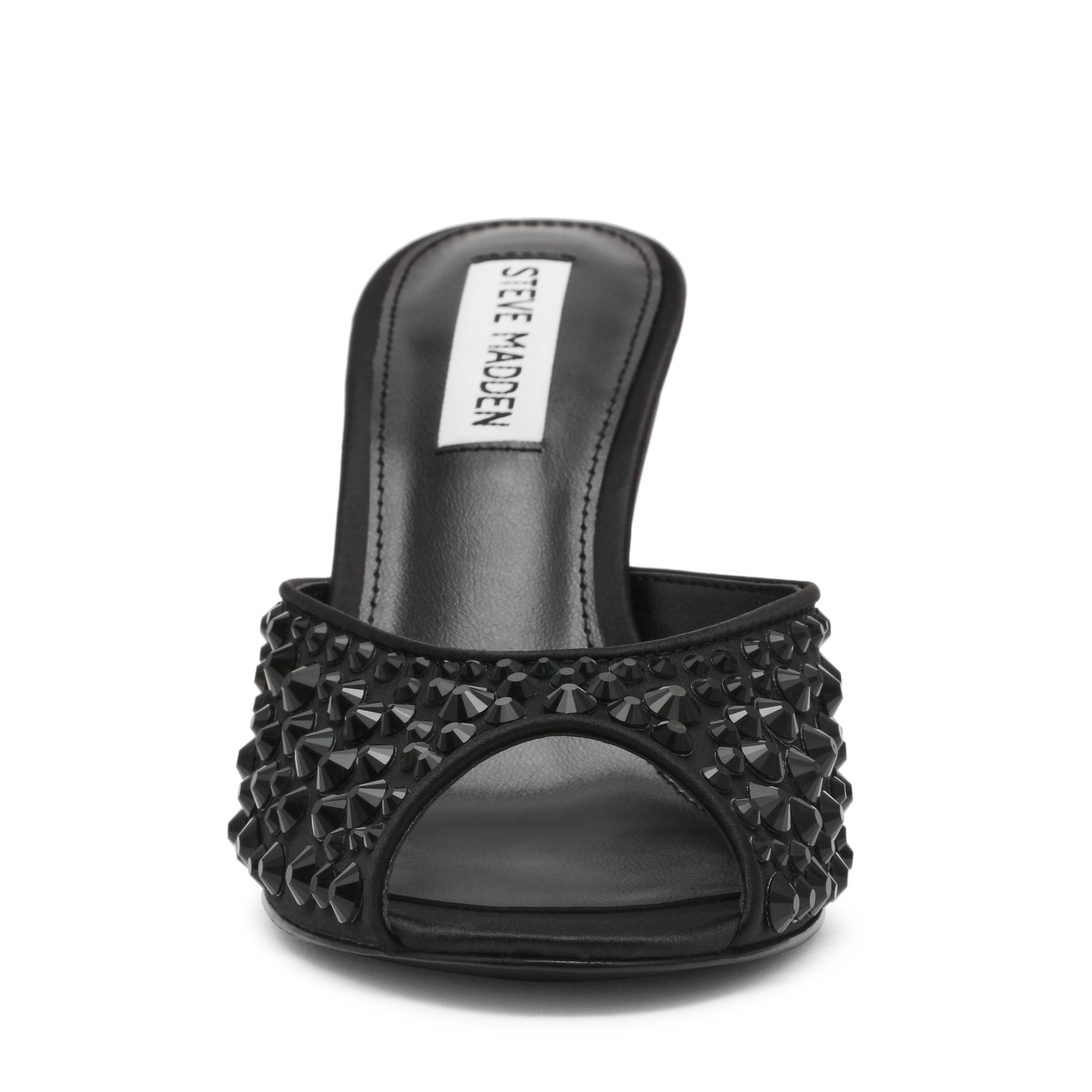 Steve Madden Rollout-R black heeled sandals, product view 3