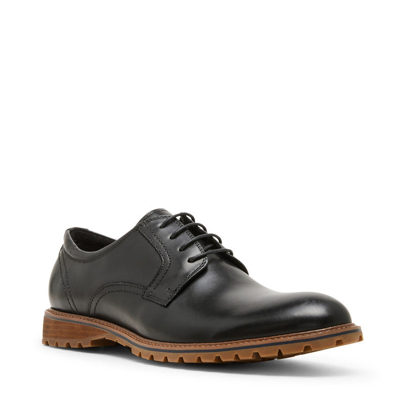 Steve Madden Rooken Men's Black Formal Shoes - front three-quarter view
