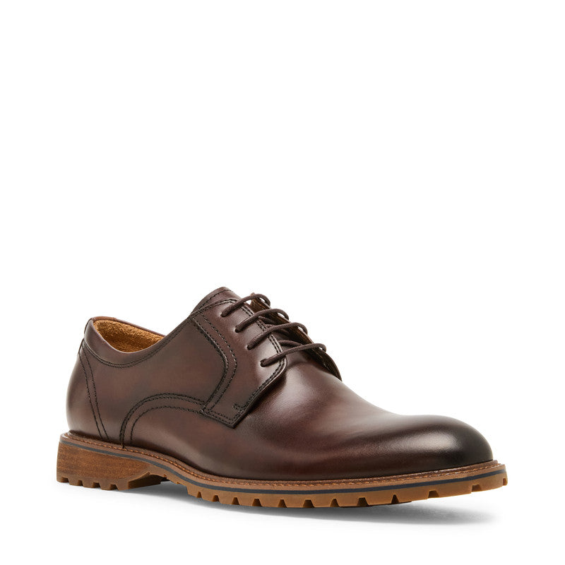 Steve Madden Rooken Men's Brown Moccasins - front three-quarter view