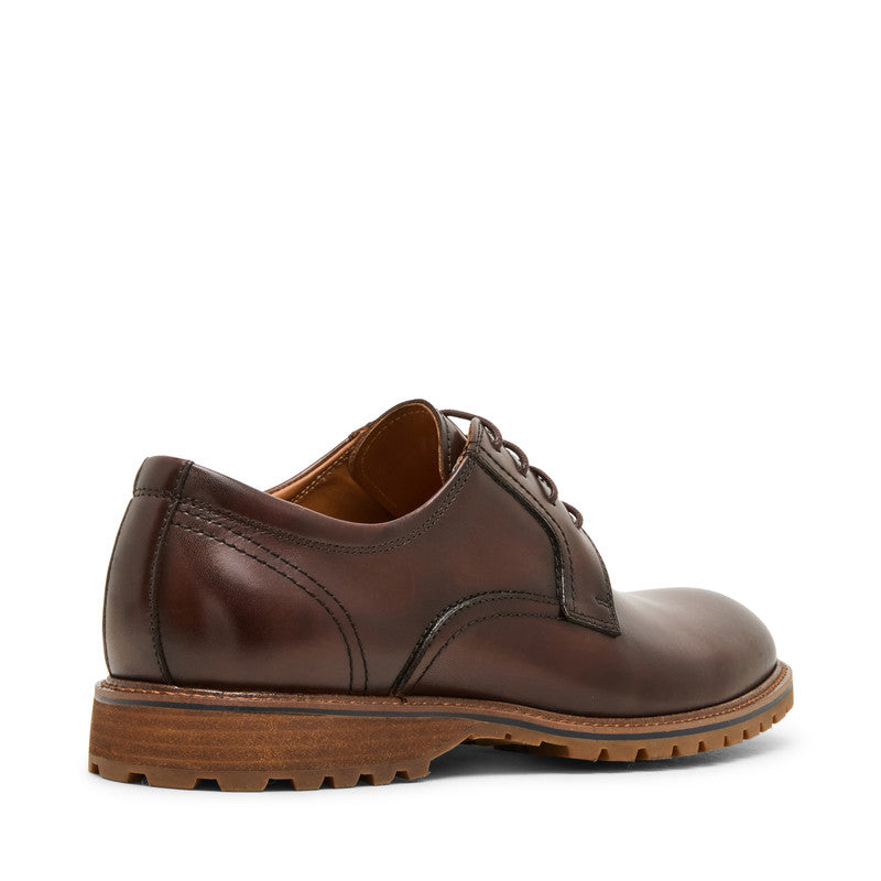 Steve Madden Rooken Men's Brown Moccasins - rear three-quarter view