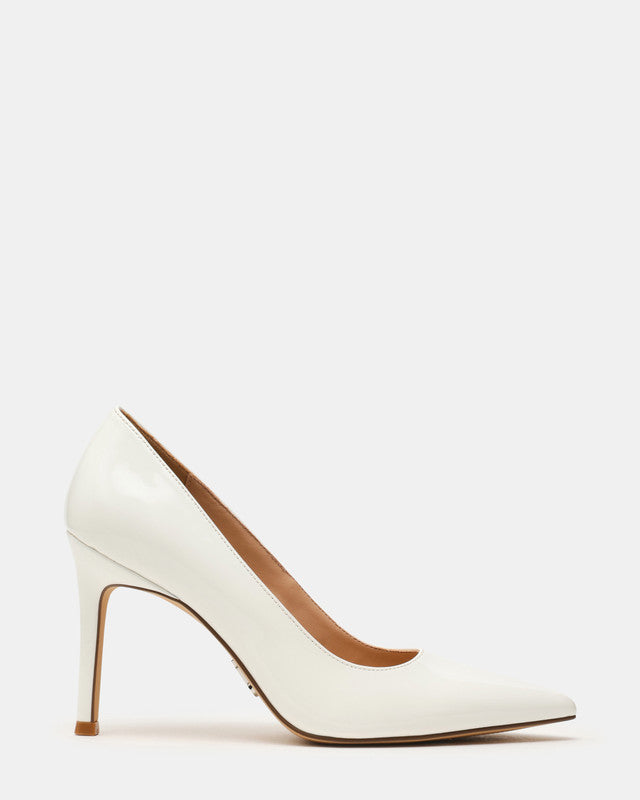 Steve Madden Secured Women's White Patent Pumps - side profile