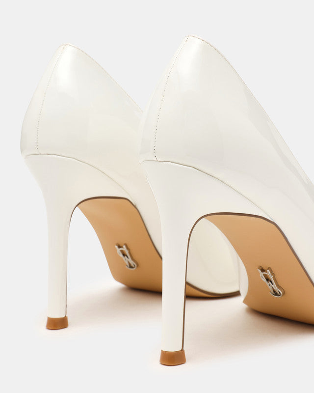 Steve Madden Secured Women's White Patent Pumps - rear view