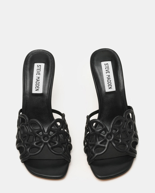Steve Madden Seesaw Women's Black Heeled Sandals - top view