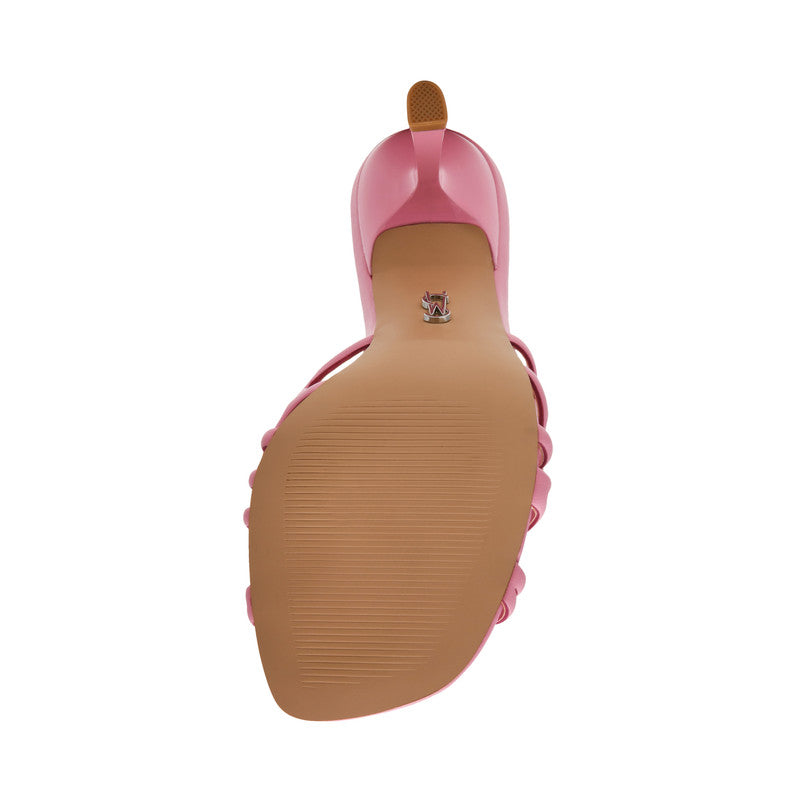 Steve Madden Seesaw Women's Pink Heeled Sandals - outsole view