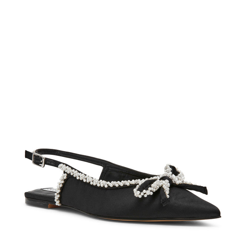 Steve Madden Solange Women's Black Flat Sandals - side profile