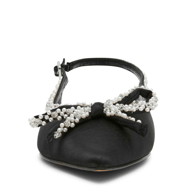 Steve Madden Solange Women's Black Flat Sandals - front view