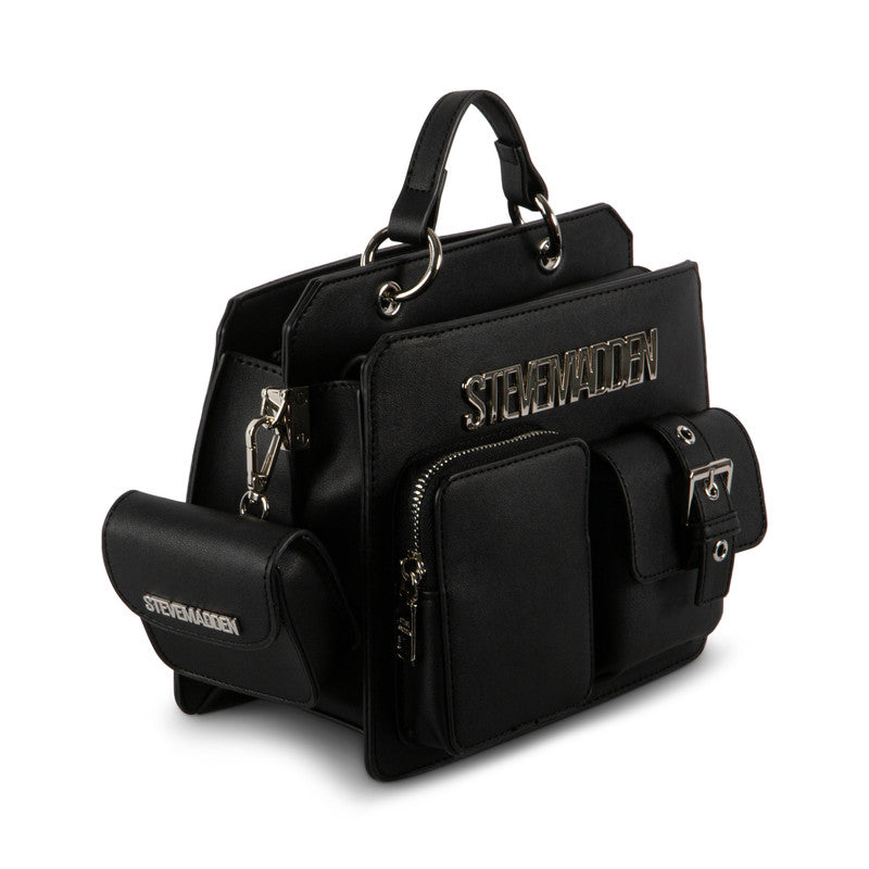 Bevelyn Mini Women's Black Satchel Bag – Steve Madden, view 5