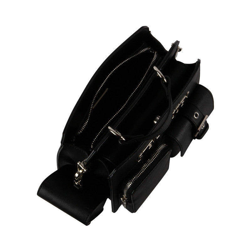 Bevelyn Mini Women's Black Satchel Bag – Steve Madden, view 4
