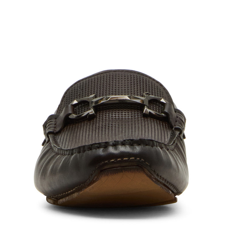 Steve Madden Ezekiel men's brown slip-ons, back view