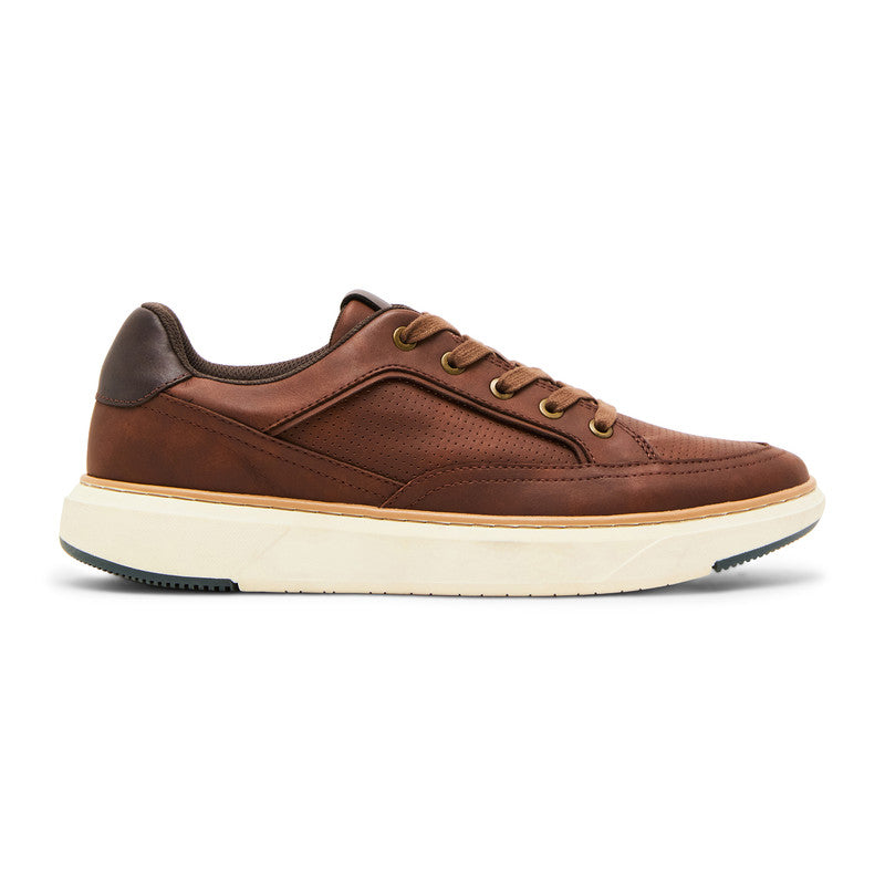 Steve Madden Mparcel Men's Cognac Lace-Up Shoes - front three-quarter view