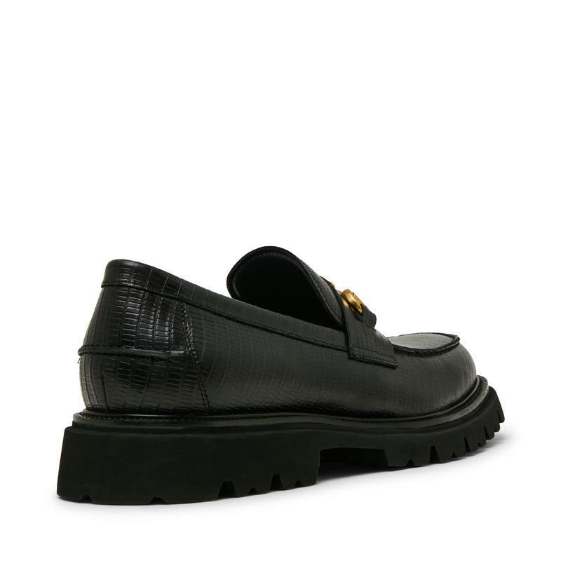 Naxos Men's Black Lizard-Embossed Leather Loafers - view 4